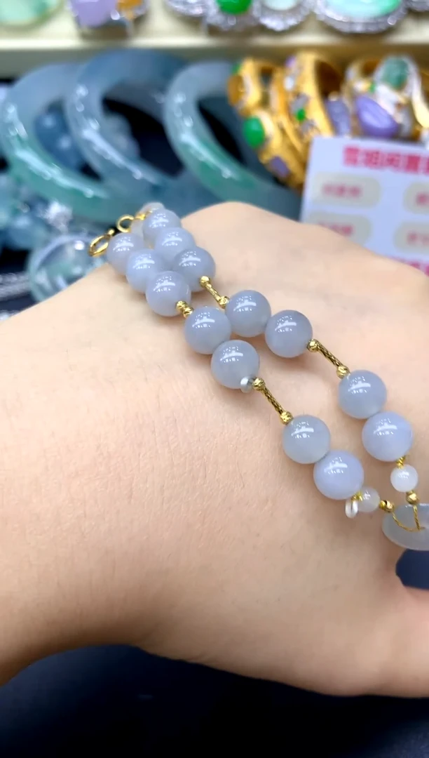 18K金镶嵌手链翡翠89-中国好珍宝