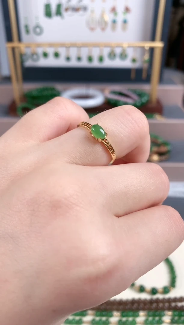 银S925镶嵌戒指和田玉1