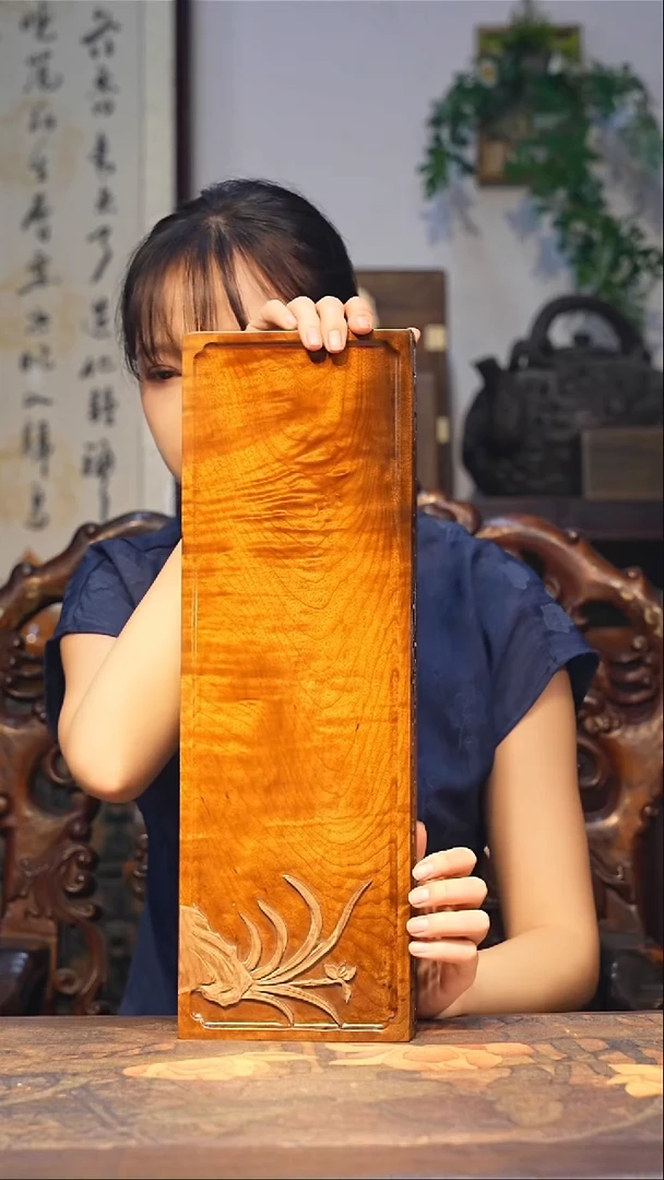 金丝楠【79】精品花纹一木整雕 双面无暇 干湿可改茶盘