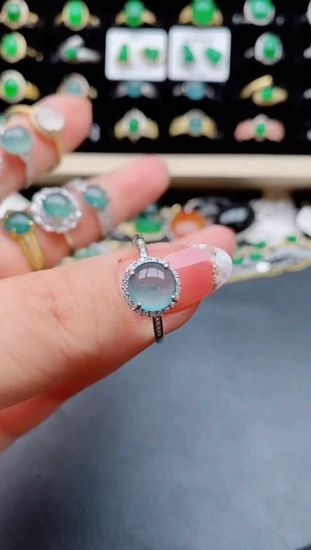 【闪购商品】翡翠戒指银S925镶嵌850800