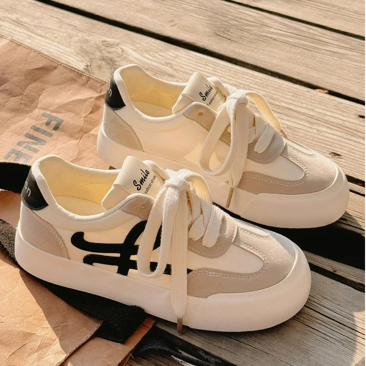 Moleubak帆布鞋女2025新款配裙子的鞋子学生百搭鞋子女休闲板鞋