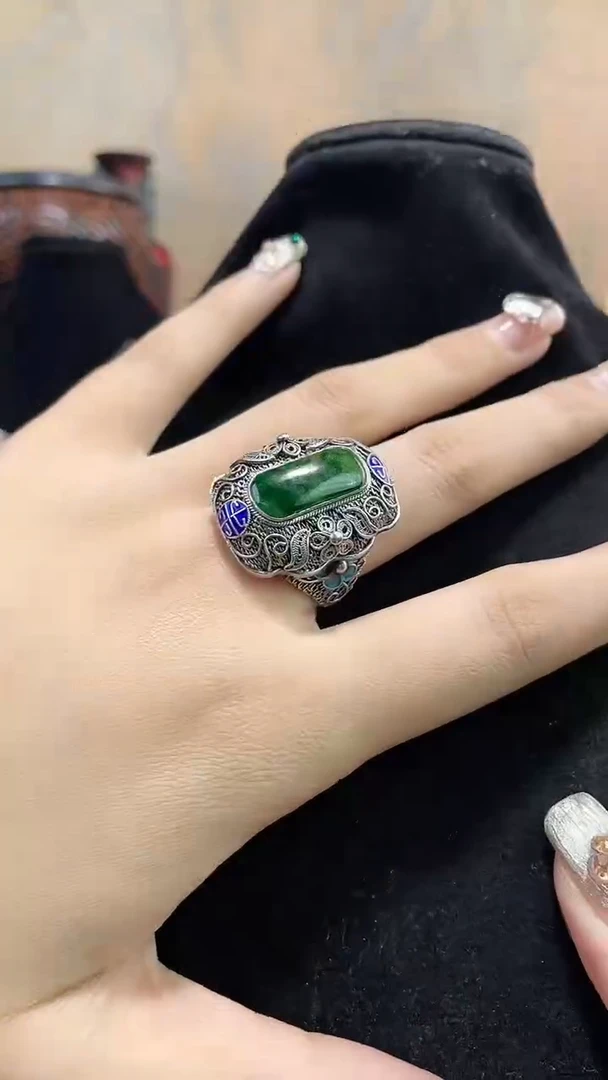 南*非遗手工花丝镶嵌戒指