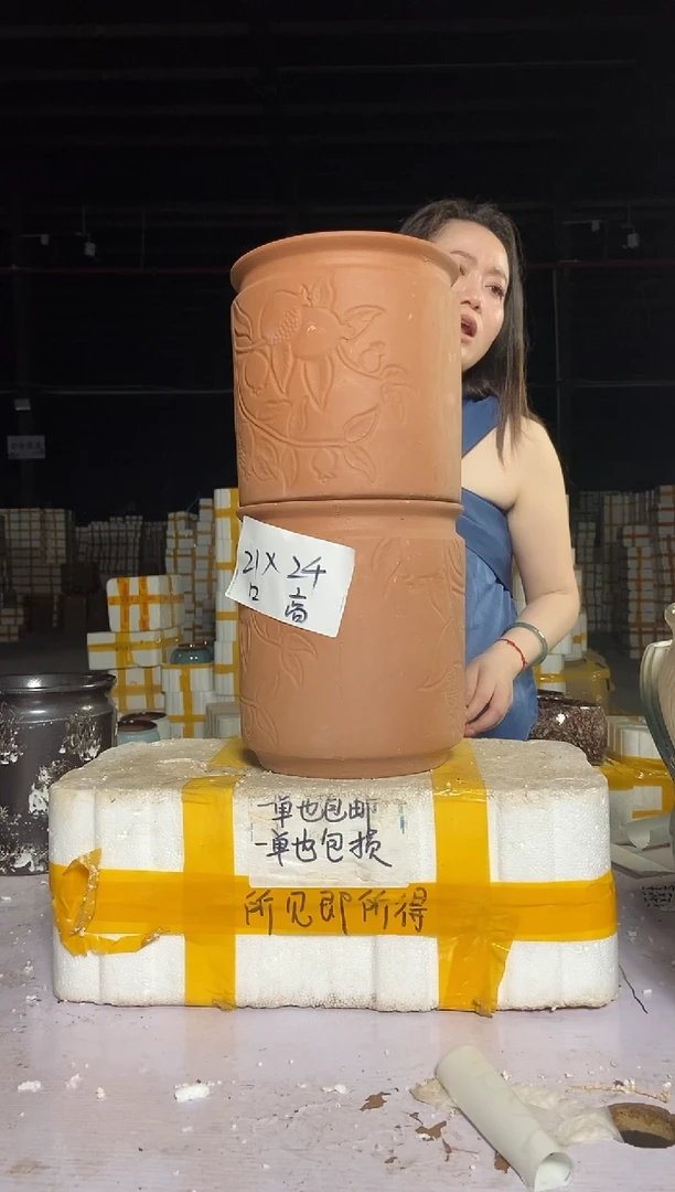 宜兴紫砂粗陶花盆21/24
