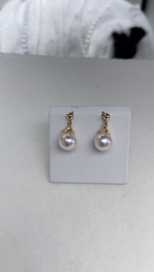 【闪购商品】海水珍珠耳饰银S925镶嵌8-8.5mm耳饰