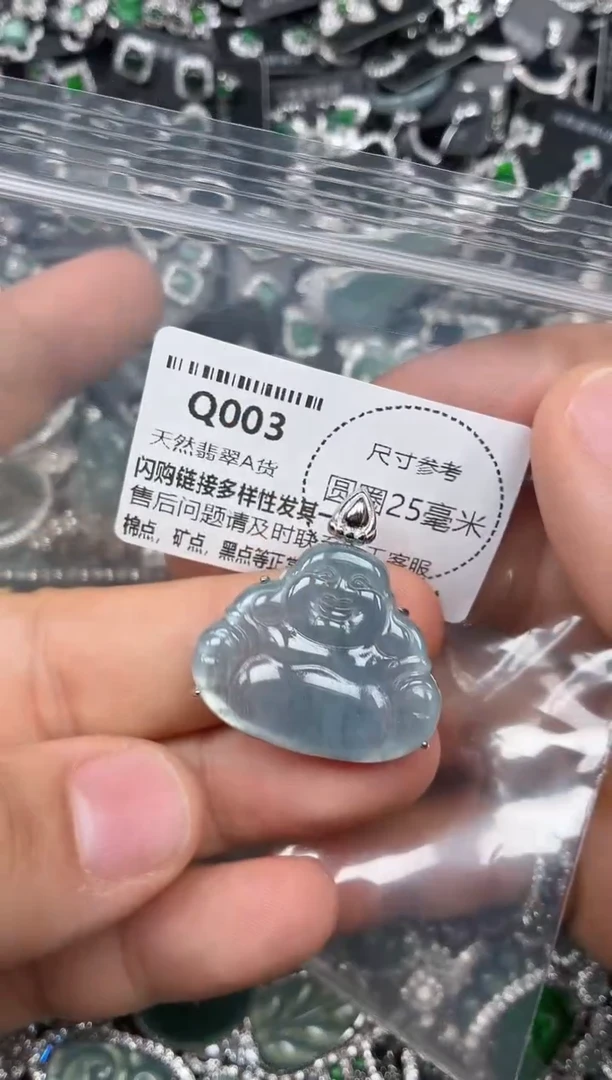 翡翠未镶嵌颈饰Q003吊坠