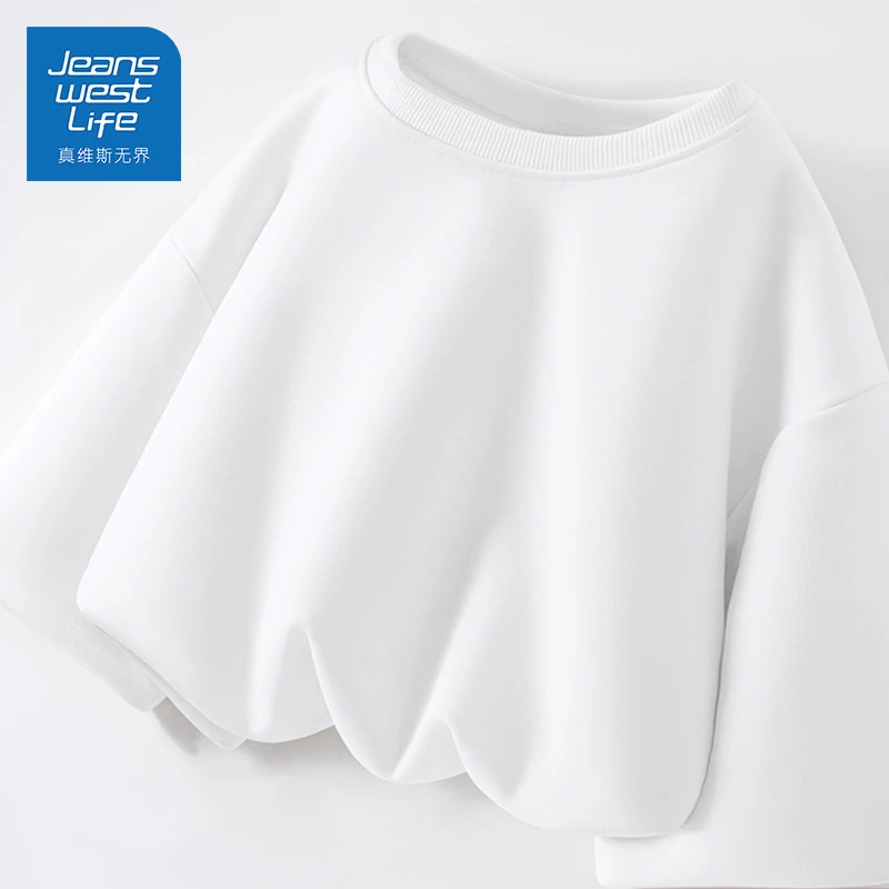 真维斯无界女士牛奶丝圆卫早秋宽松亲肤甜系慵懒爆款减龄时尚上衣
