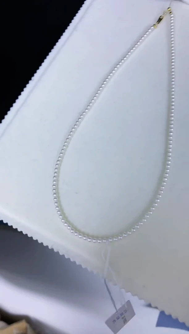 【闪购商品】海水珍珠饰品18K金镶嵌3-3.5rose小米链