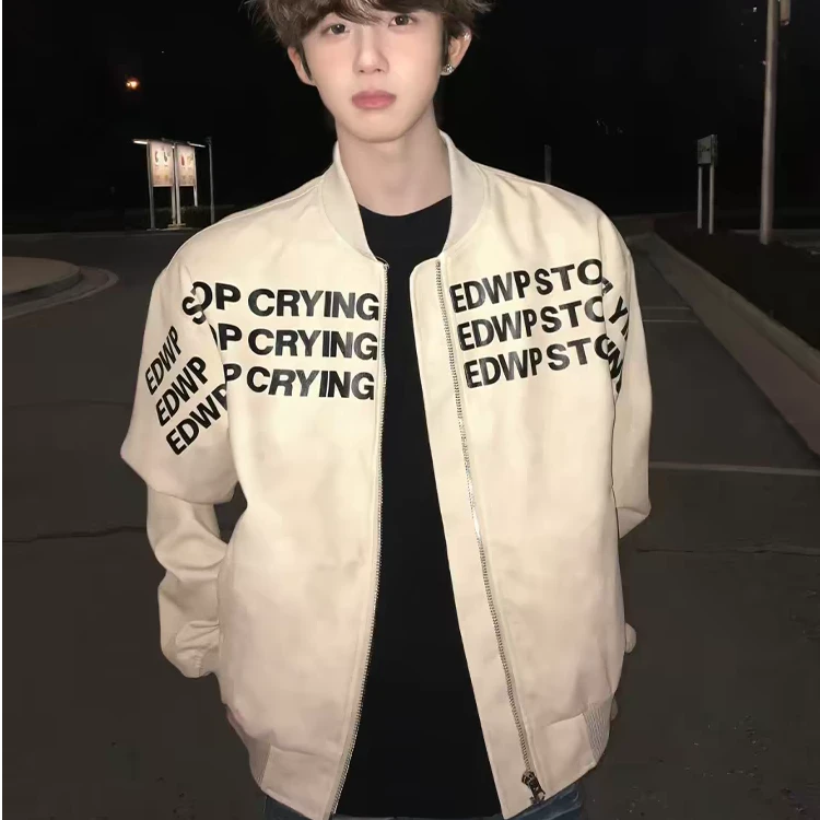 【4号】美式棒球服男款秋冬棉服高街高级感帅气飞行夹克外套