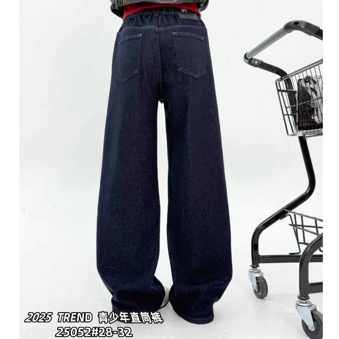 博兮秋冬25052阔腿裤高腰直筒牛仔裤休闲风长裤ins流行三种款可选