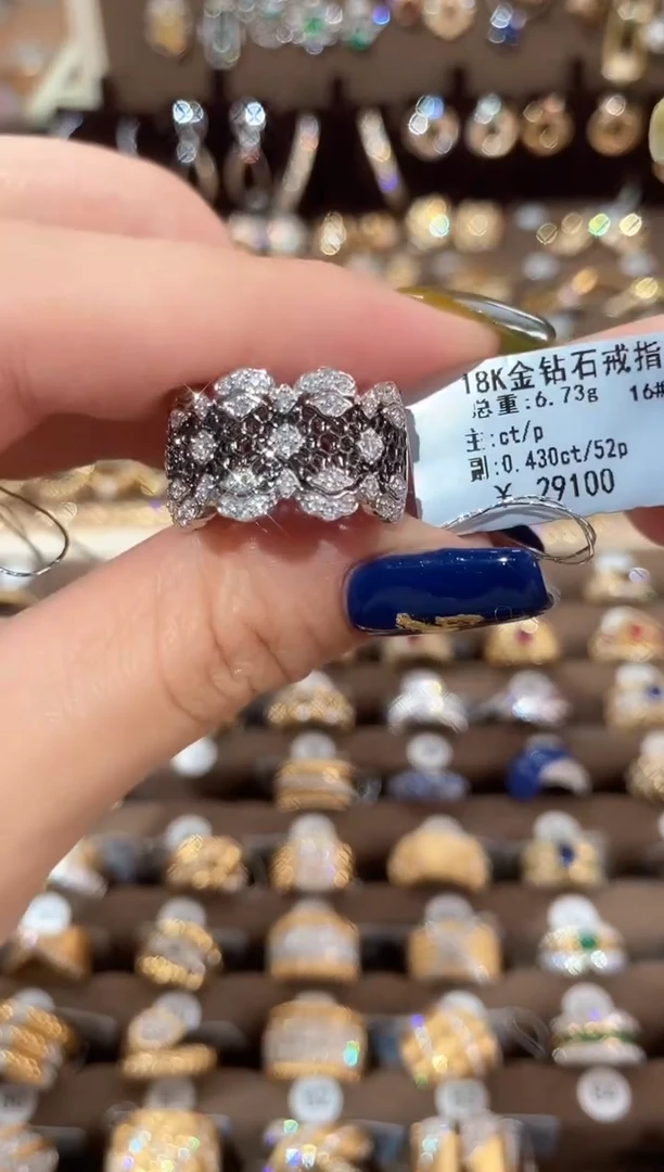 戒指/指环18K金镶嵌钻石18K金钻石戒指16