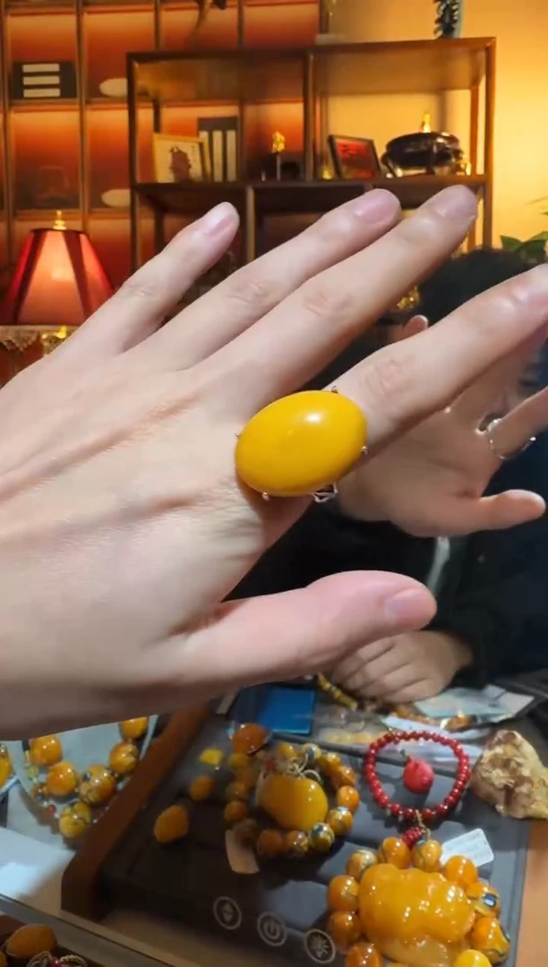 蜜蜡颈饰银S925镶嵌645天然蜜蜡珠宝奇石