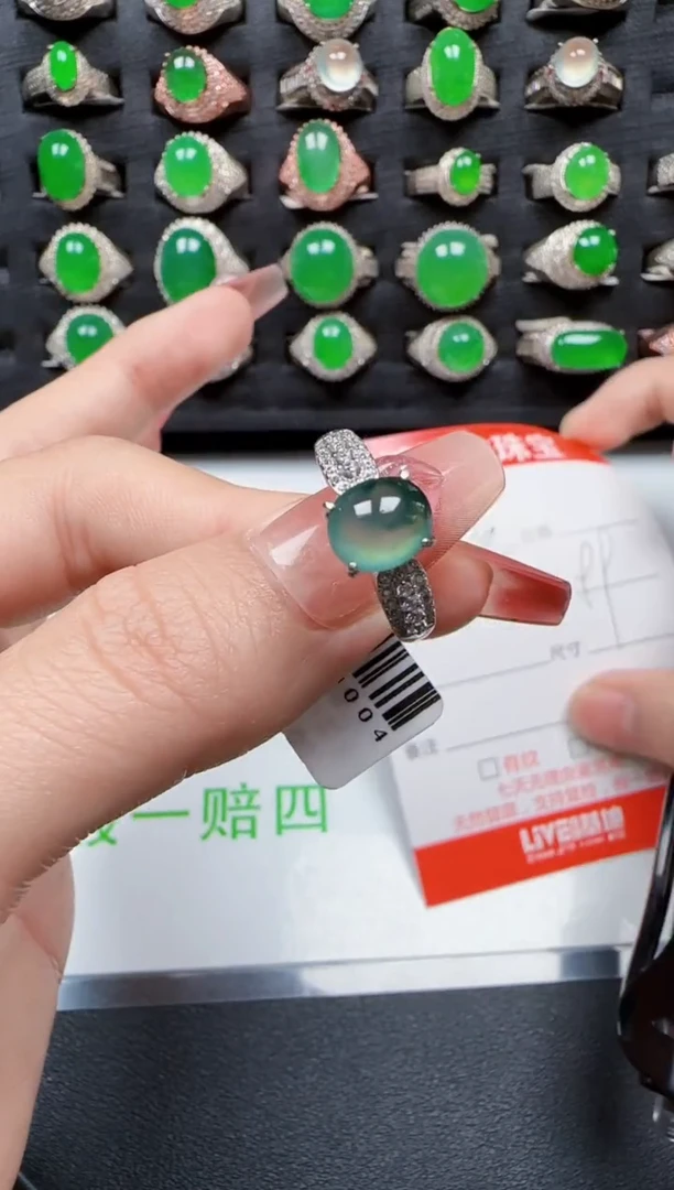 【闪购商品】翡翠戒指银S925镶嵌2170
