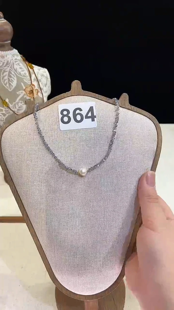 项链钛钢淡水珍珠864