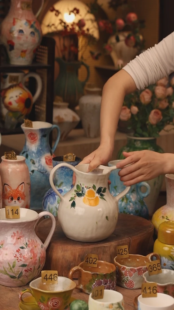 陶瓷景德镇设计师手作花器摆件侘寂风169