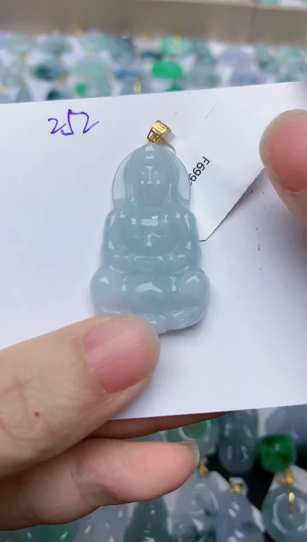 【闪购商品】翡翠颈饰18K金镶嵌天然翡翠A货    252