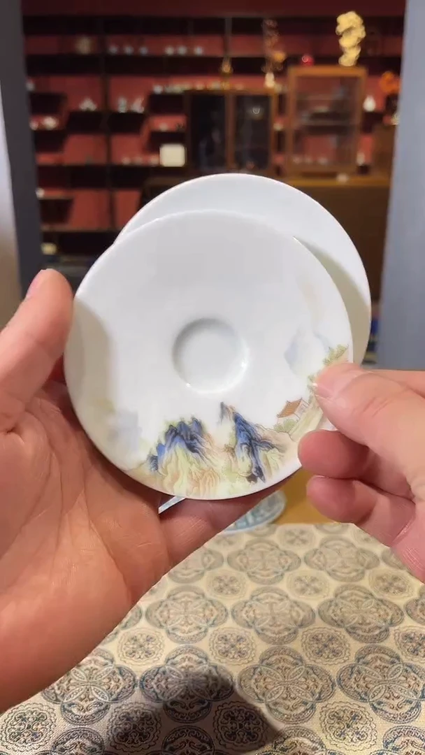 景德镇山水茶杯垫