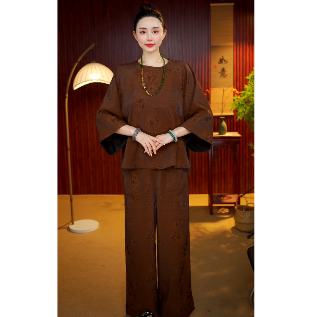 [墨秋] 柒夫人高定新中式宽松大气套装--瑶瑶