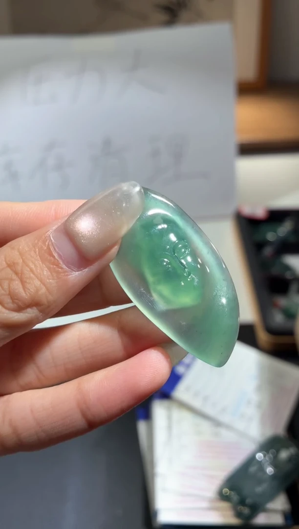 吊坠(不含链)18K金镶嵌翡翠天然翡翠A货