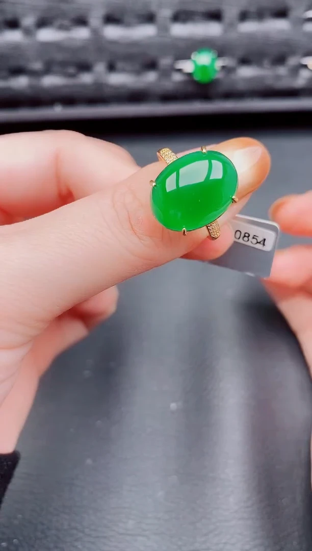 【闪购商品】翡翠戒指银S925镶嵌天然a货翡翠508