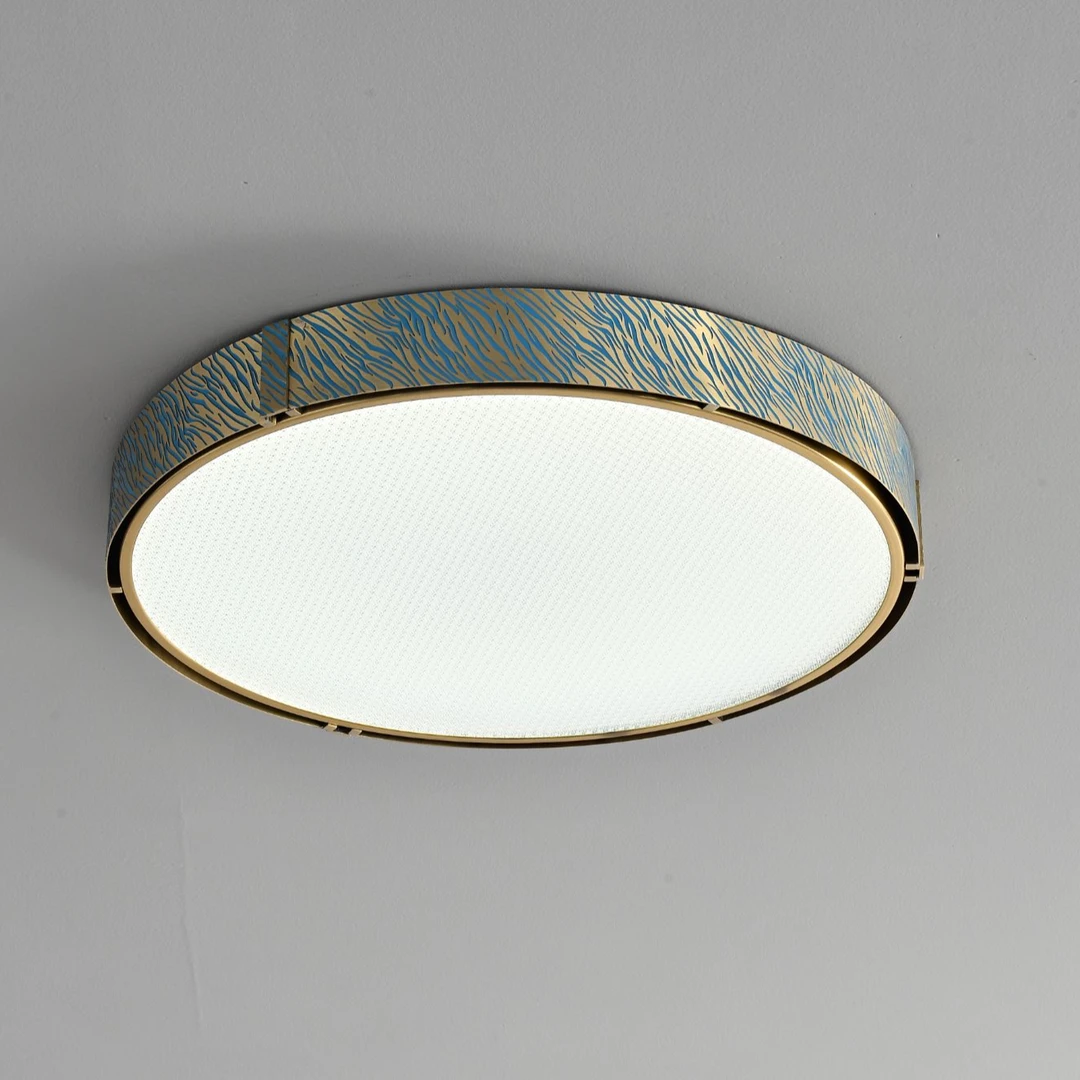 浅舍『原创蚀刻』全铜棱晶板卧室吸顶灯现代轻奢高级创意书房吸顶灯