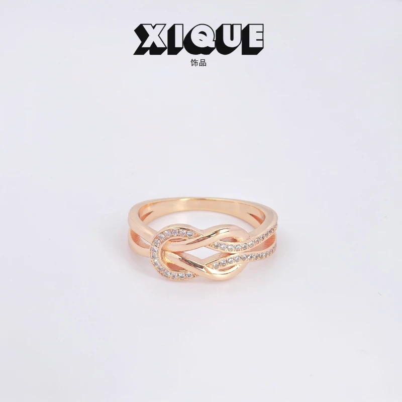 合金戒指 时尚简约8字扣戒指小众设计感INS风创意指环