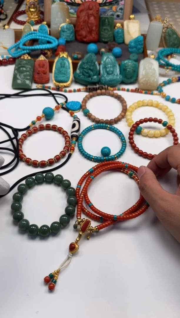 18K金镶嵌手串手串南红玛瑙马***～手串手串