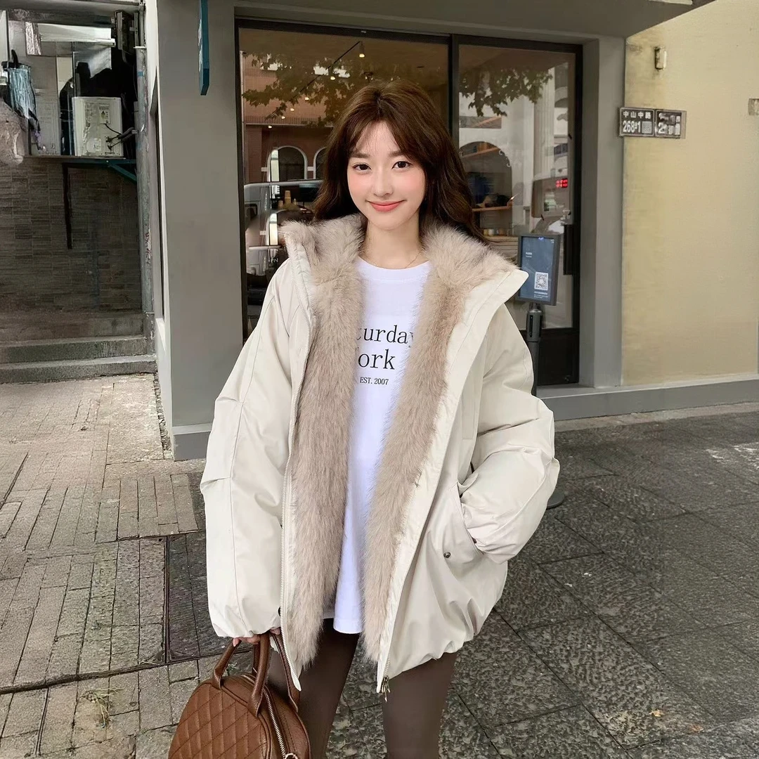 花苞巴恩风2025冬季新款棉服女工装复古派克服加绒厚韩系棉袄外套