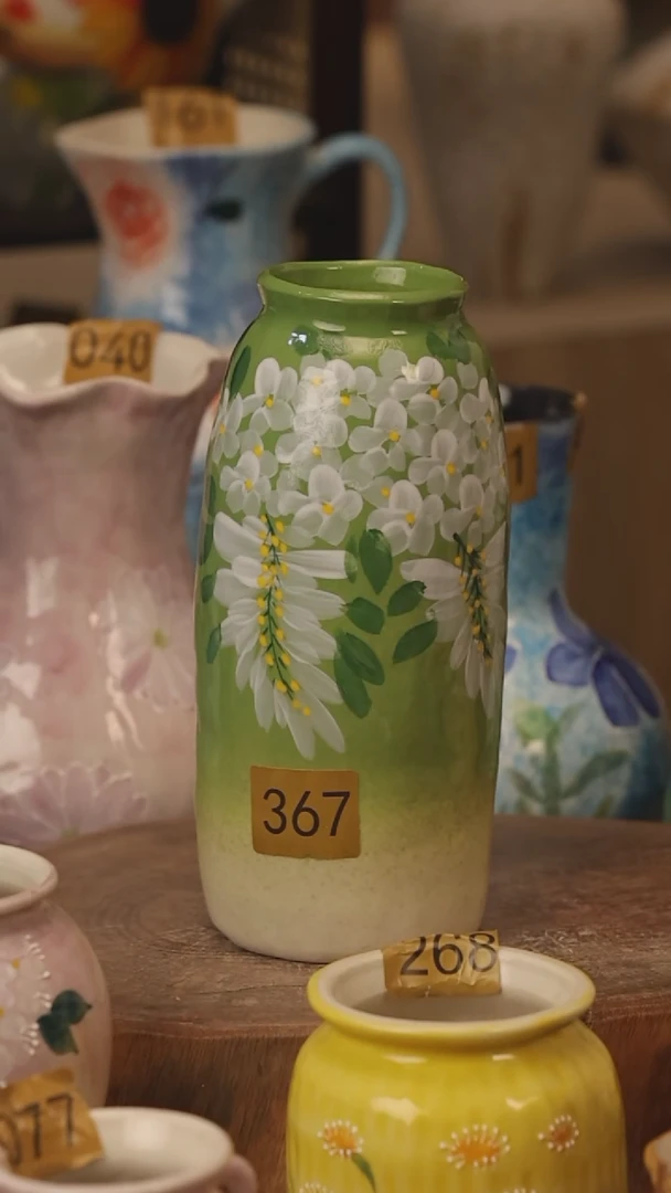 陶瓷景德镇设计师手作花器摆件侘寂风@M367@