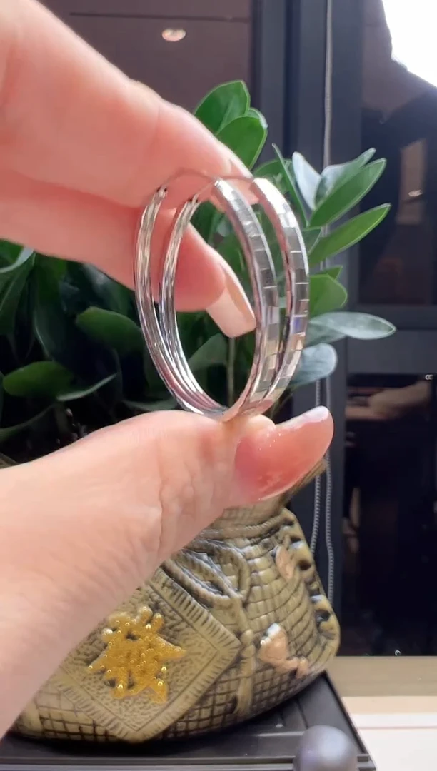 定制铂950耳饰车花大圈耳环