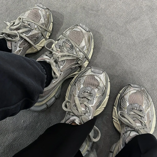 【做旧】3XL老爹鞋真五层底增高休闲运动男女情侣鞋潮鞋复古百搭鞋