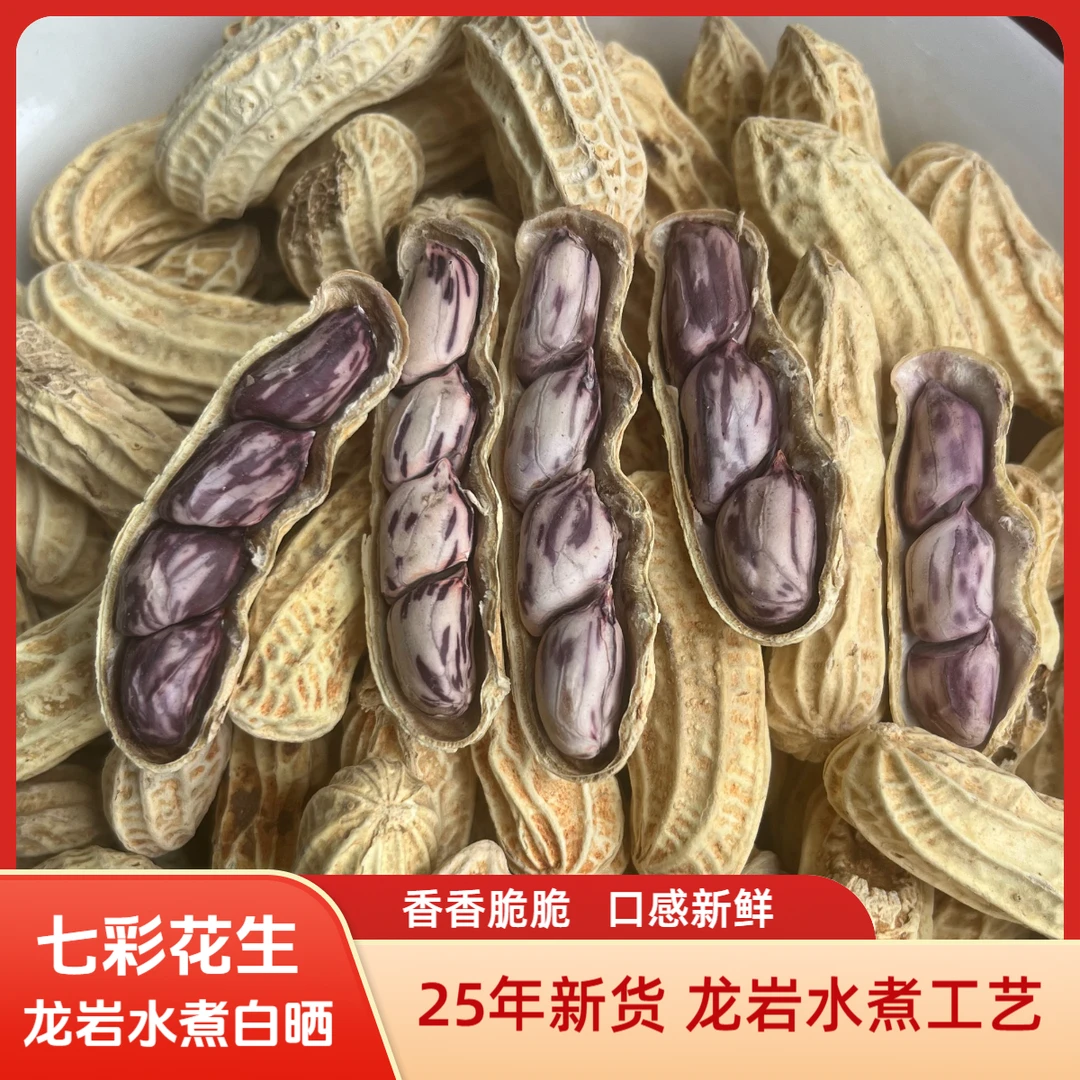 云南七彩花生黑衣花生龙岩水煮工艺特产坚果咸香酥脆休闲带壳零食
