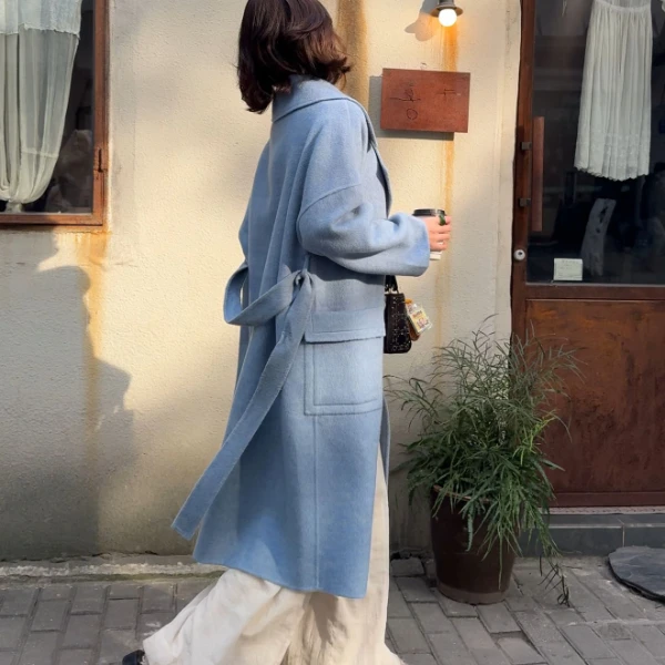 7LU小号《上新》高奢骆驼绒桑蚕丝绵羊毛大衣8.