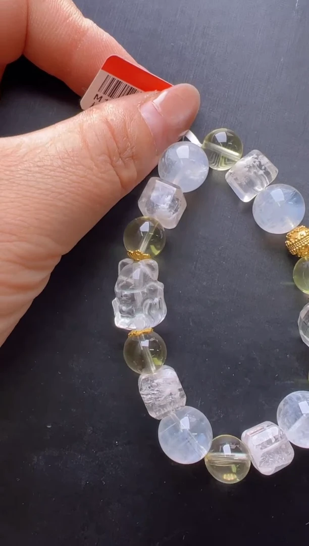 手串未镶嵌水晶白水晶凤九设计手串 M10255