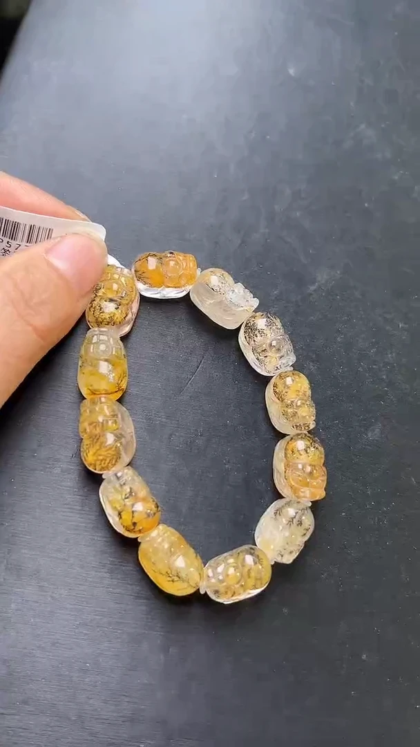 未镶嵌手串水晶胶花小树貔貅手串 37-38g JP57714