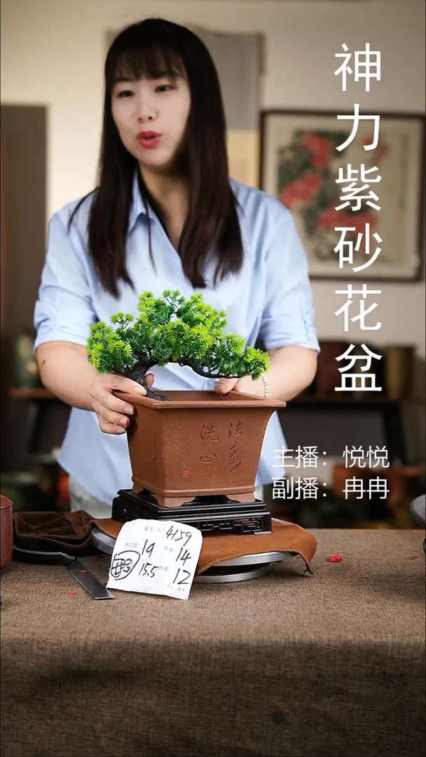 紫砂花盆紫砂花盆4159+s微瑕