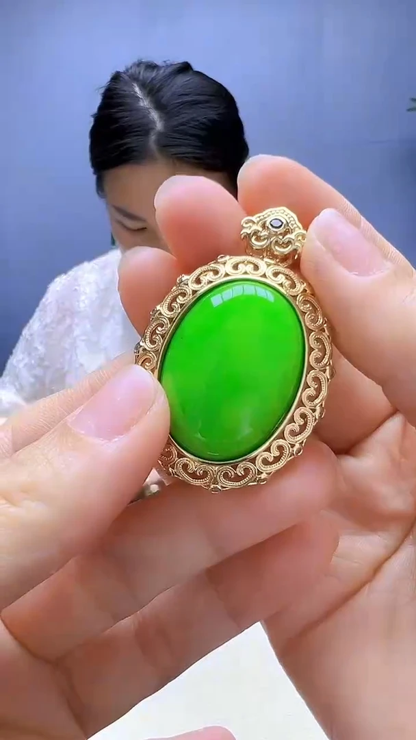 翡翠14K金镶嵌颈饰丹丹diy颈饰