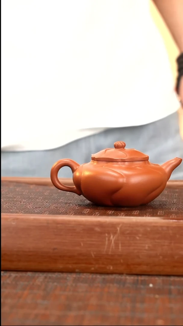 茶壶紫砂 朱泥筋纹风瑶