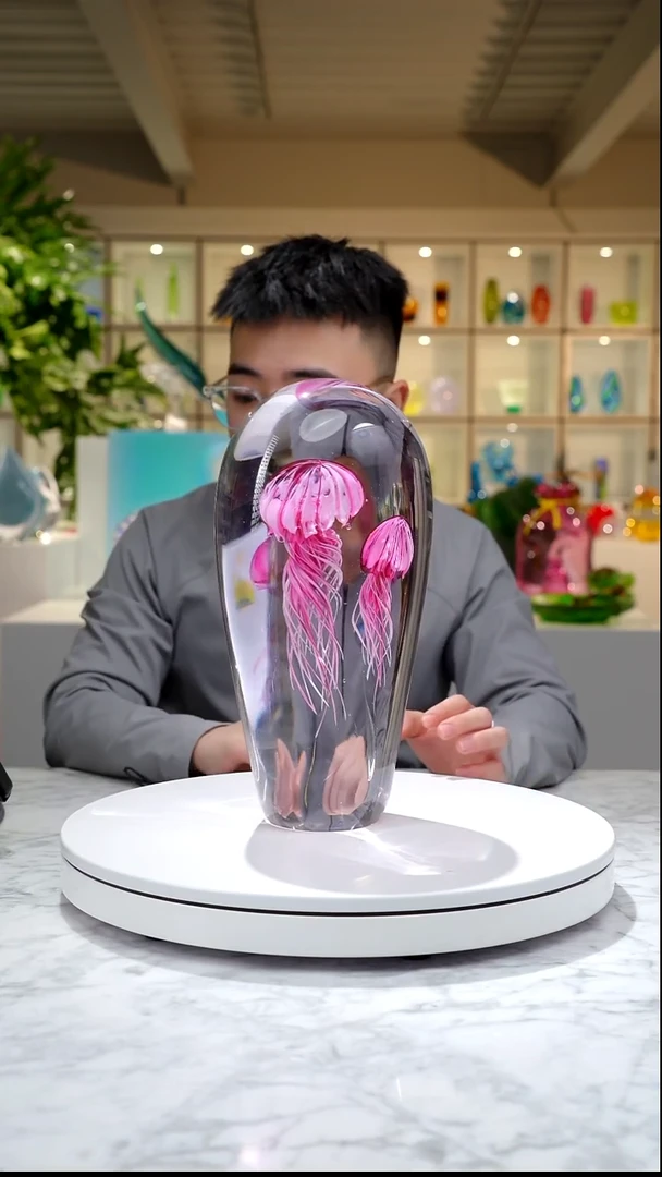 手工艺品琉璃【孤品折扣】双头水母