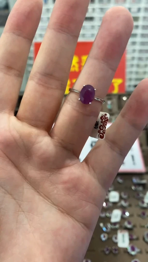 银S925镶嵌戒指红宝石1