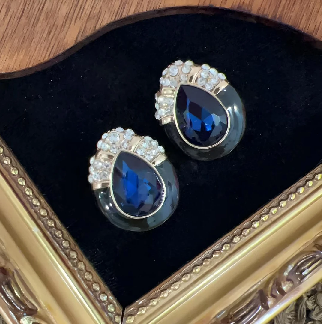 铜合金琉璃耳饰 欧美风气质耳钉轻奢时尚835