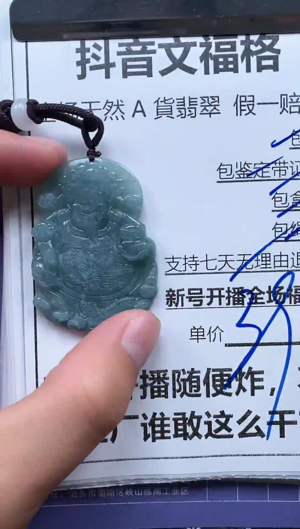 翡翠未镶嵌颈饰 天然A货翡翠招财玉一物一拍