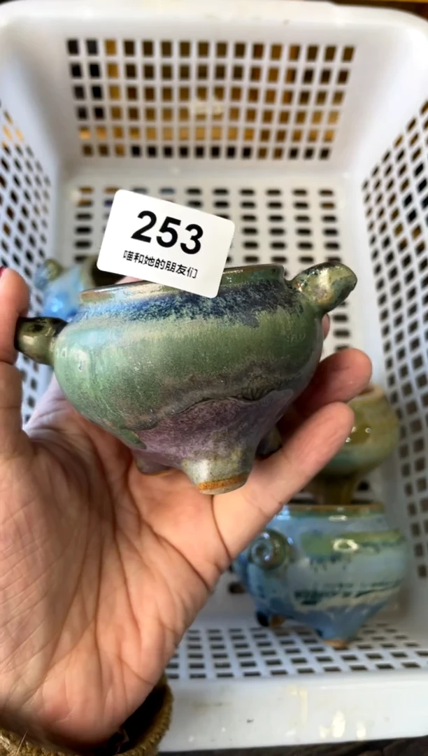 【闪购商品】陶253 内口5【喵喵团圆多肉盆】