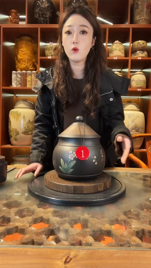 罐云南建水紫陶茶罐@1