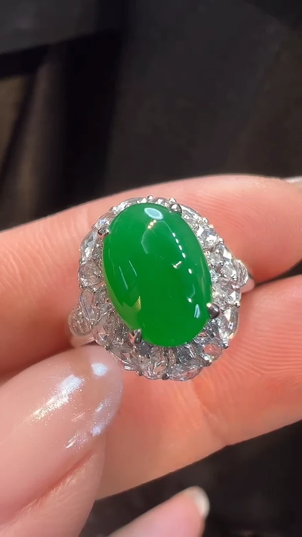 18K金镶嵌戒指翡翠AL6