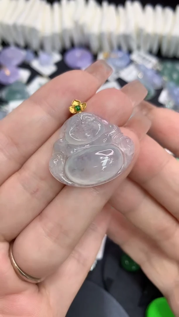 吊坠(不含链)18K金镶嵌翡翠1111111111111