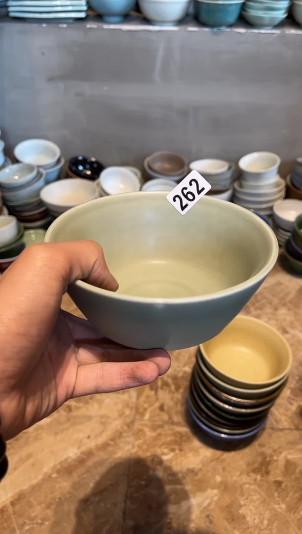 【闪购商品】瓷片262微瑕茶青马蹄碗