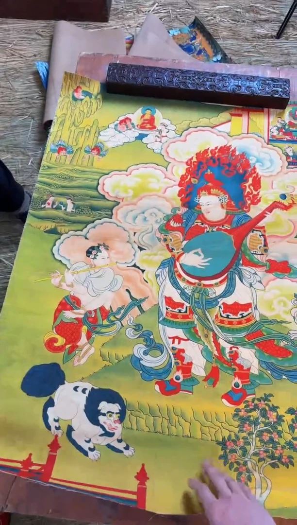 装裱画精品手绘唐卡链接--A071