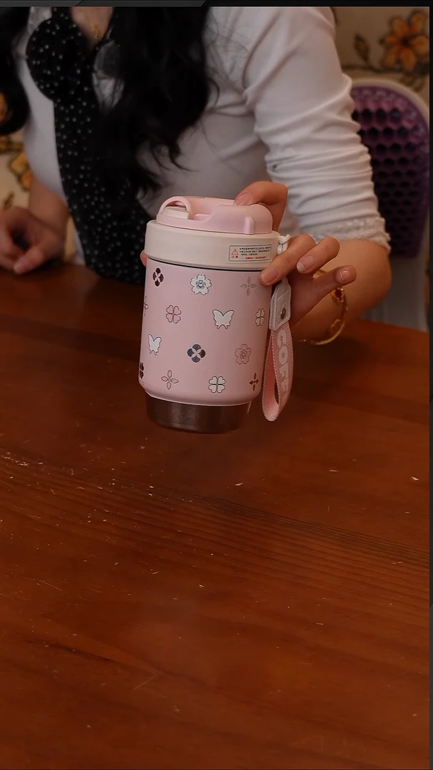 陶63-幸运蝴蝶纯钛保温杯500ml