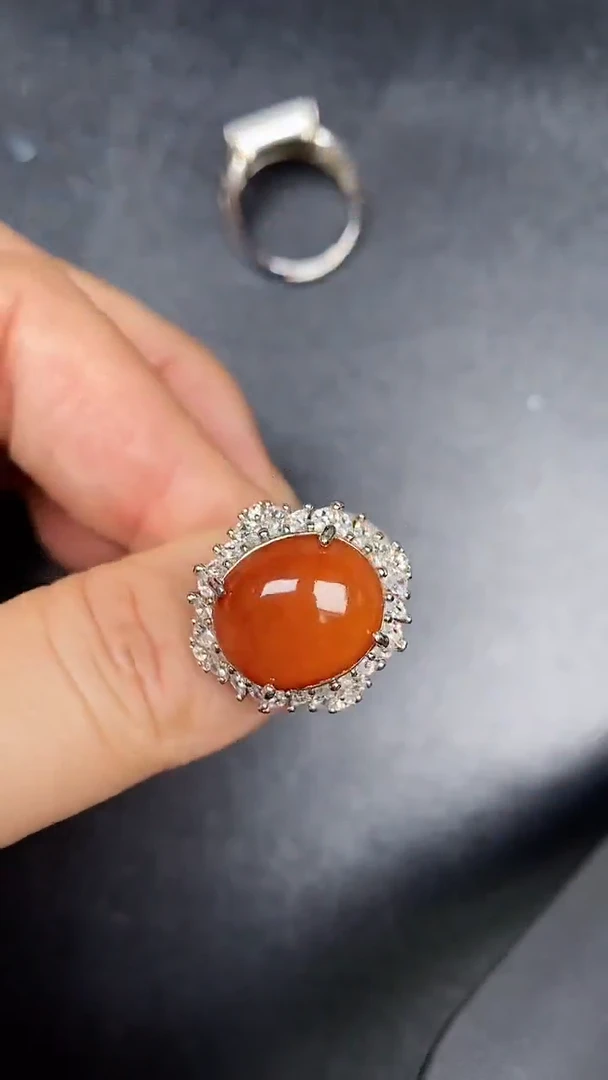 银S925镶嵌戒指翡翠3360