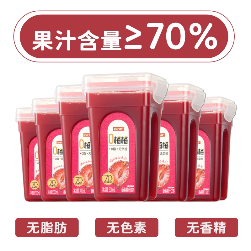 6瓶装 飞龙雨杨梅汁 贵州冰杨梅 果汁饮品 零脂肪无负担好喝解腻